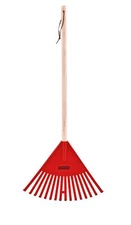 Superio Kids Garden Rake with Hardwood Handle Red Head to Sweep Leaves in Lawn