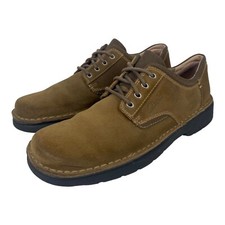 Clarks Mens Size 9M Shoes Tan Suede Comfort Plain Toe Casual Oxfords
