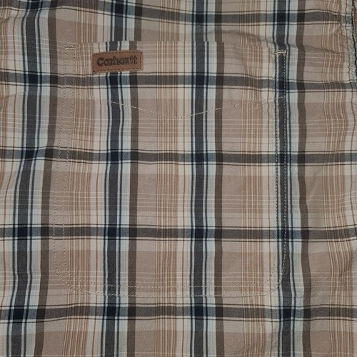 Carhartt Plaid Buttonup Short Sleeve Shirt Sz L Cotton Men Normcore - Picture 6 of 17