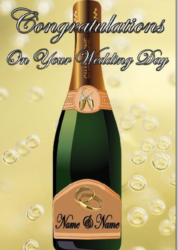 Wedding Day Congratulations Champagne Wedding Card PIDXX7 Greeting card A5 - 第 1/1 張圖片