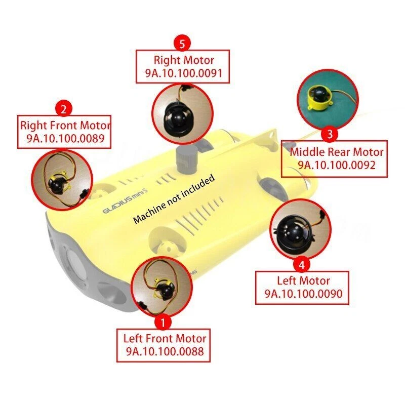 Chasing Gladius Mini S Left/Right/Left Front/Right Front/Middle Rear Motor Parts - Image 2 of 4