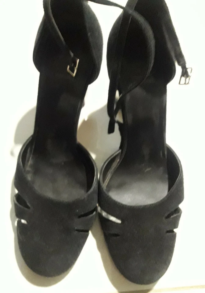 Sandálias Joan & David Circa femininas pretas salto tornozelo sapatos EUA 6 1/2 - Imagem 2 de 4