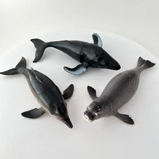 Lot 3 Greenbrier Marine Life Ocean Animal Figures Humpback Whale Dolphin & Seal