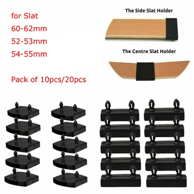 Bed Slats Cap Holders 52-55mm 60-62mm Fixings 2 Pins Sides Centre Ends Middle