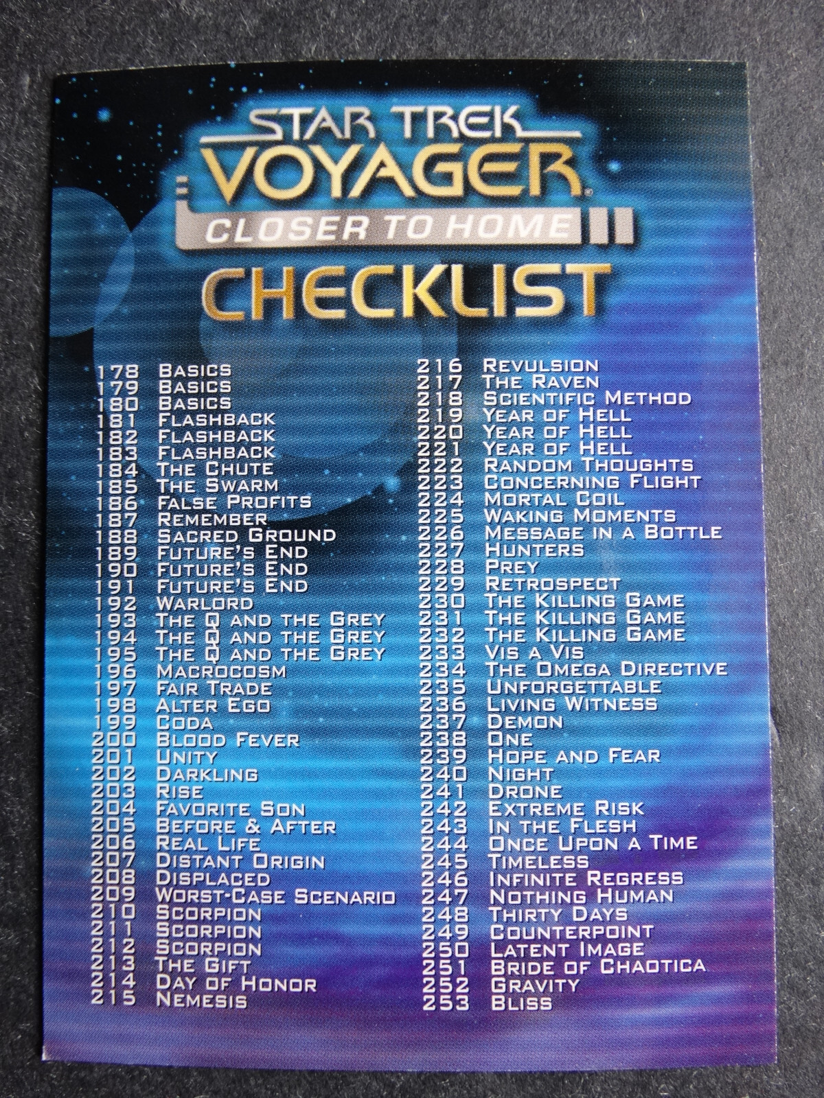 1999 SkyBox Star Trek Voyager Closer Home Card Complete Your Set U Pick 178-277 - Picture 138 of 141