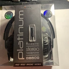 Sentry HS861 Platinum Stereo adjustable fit Headphone w/Mic Black i pad I phone
