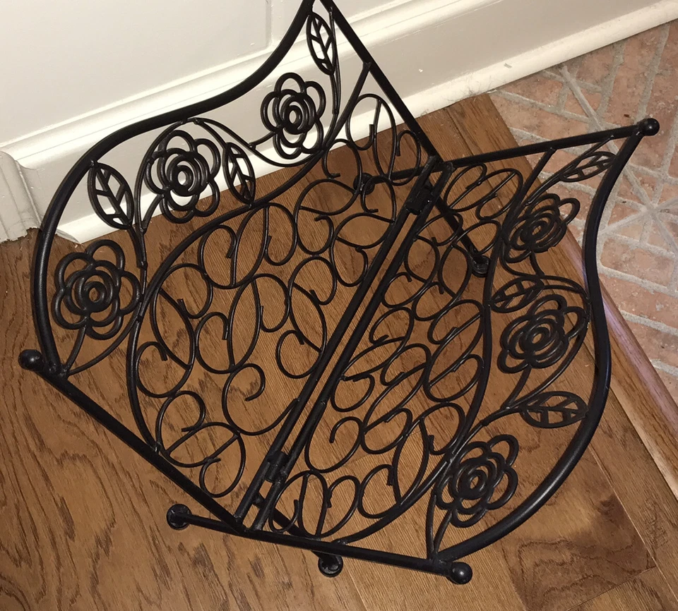 ESTANTE CARGADOR HIERRO GRUESO SOPORTE MULTIUSOS DISEÑO ROSA PLEGABLE Foto 4 de 4