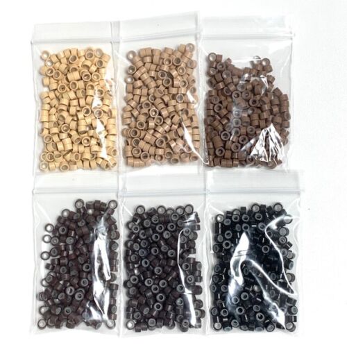 Hair Extension Micro Ring Beads 1000 Silicone Lined 5 mm x 3mm HIGH QUALITY Link - Picture 5 of 19
