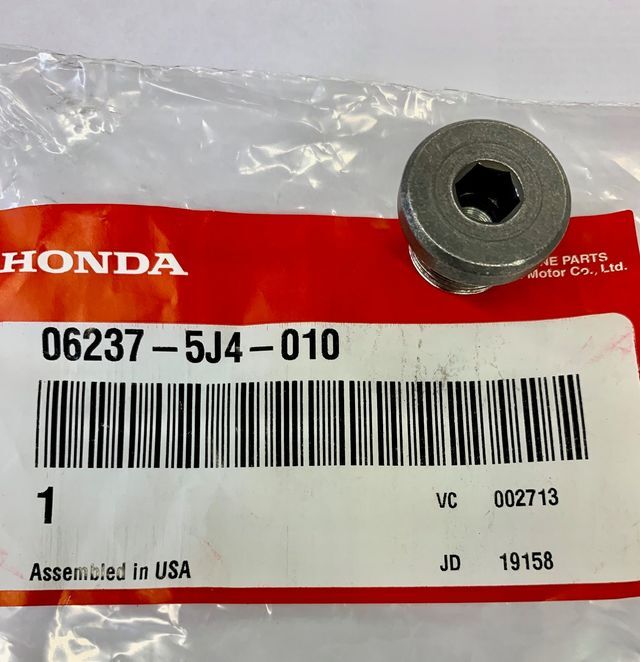 Genuine Honda 9 Speed Transmission Screw Plug | 06237-5J4-010 | OE