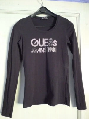 Tee Shirt Manches Lonques Noir Guess Taille S - Photo 1/4