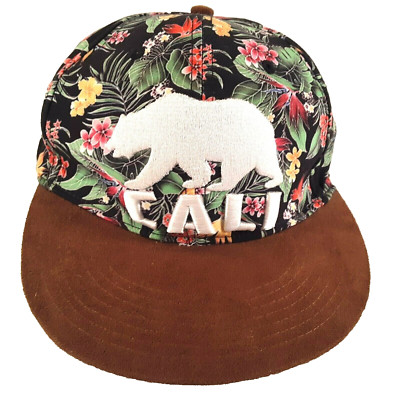 Carbon Elements Cali Baseball Cap Trucker Hat Bear California Suede Bill Floral