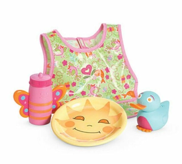 American Girl Bitty Baby Mealtime Set F6468 Doll Bib Food Lunch Peas