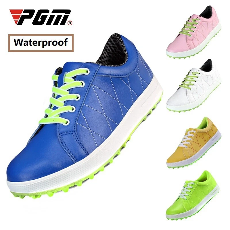 Zapatos de golf Pgm impermeables para mujer zapatillas transpirables con cordones antideslizantes Foto 2 de 4