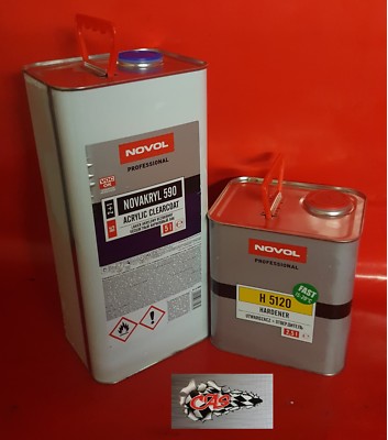 Novol 590 2K HS Klarlack 5L + 2,5L Härter – Acryl-Autolack Glänzend Für Profi-Lackierungen