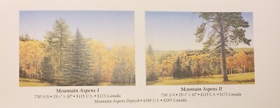 (set of 2) Mountain Aspens Original Diptych by Arnold Alaniz Signed Numbered