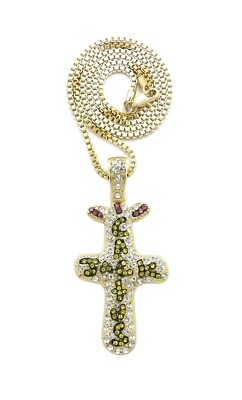 Stone Filled Cactus Jack Pendant 24'' Chain Hip Hop Necklace XZ361