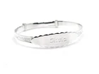 STERLING SILVER BABY ID EXPANDABLE BANGLE 4MM CRINKLE ID PLATE BRACELET GIFT BOX