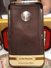 Enmon Kentucky Wildcats Crazy Horse Leather LONG Roper WALLET Tin Gift Box