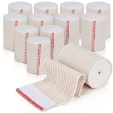 GT 4" (12 Pack) Cotton Elastic Compression Bandages Body Wrap Hook/Loop USA Made