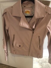 C C California Pink Fake Leather Jacket Youth Size 12
