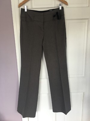 Express Editor Wide Waistband Flare Pinstripe Pants, 6R