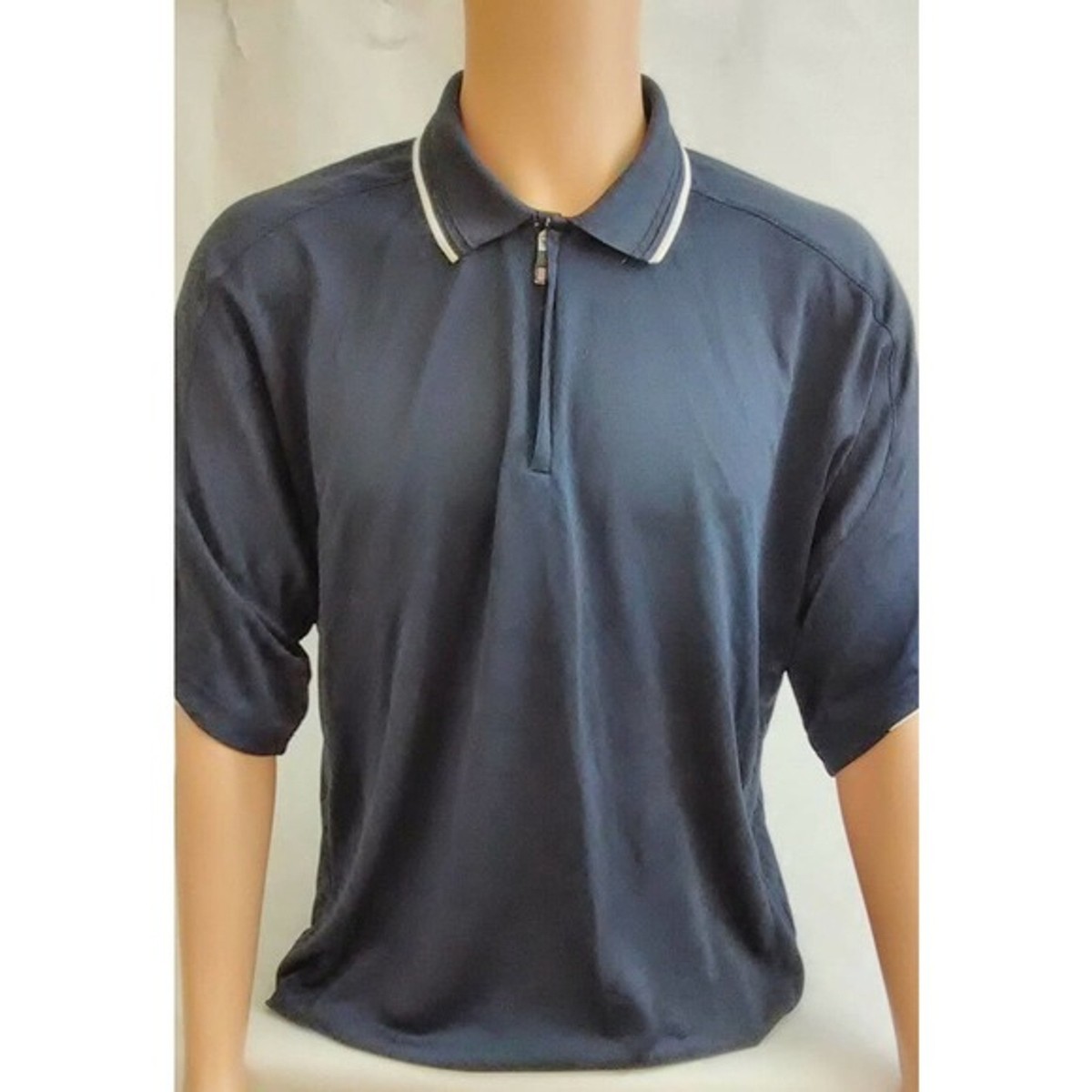 Reebok Classic Men's Blue with White Trim Golf Tennis Athletic Polo Shirt  Large