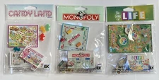 3 Miniature Boardgames: Life, Candy Land Monopoly HASBRO Approx. Scale 1:12