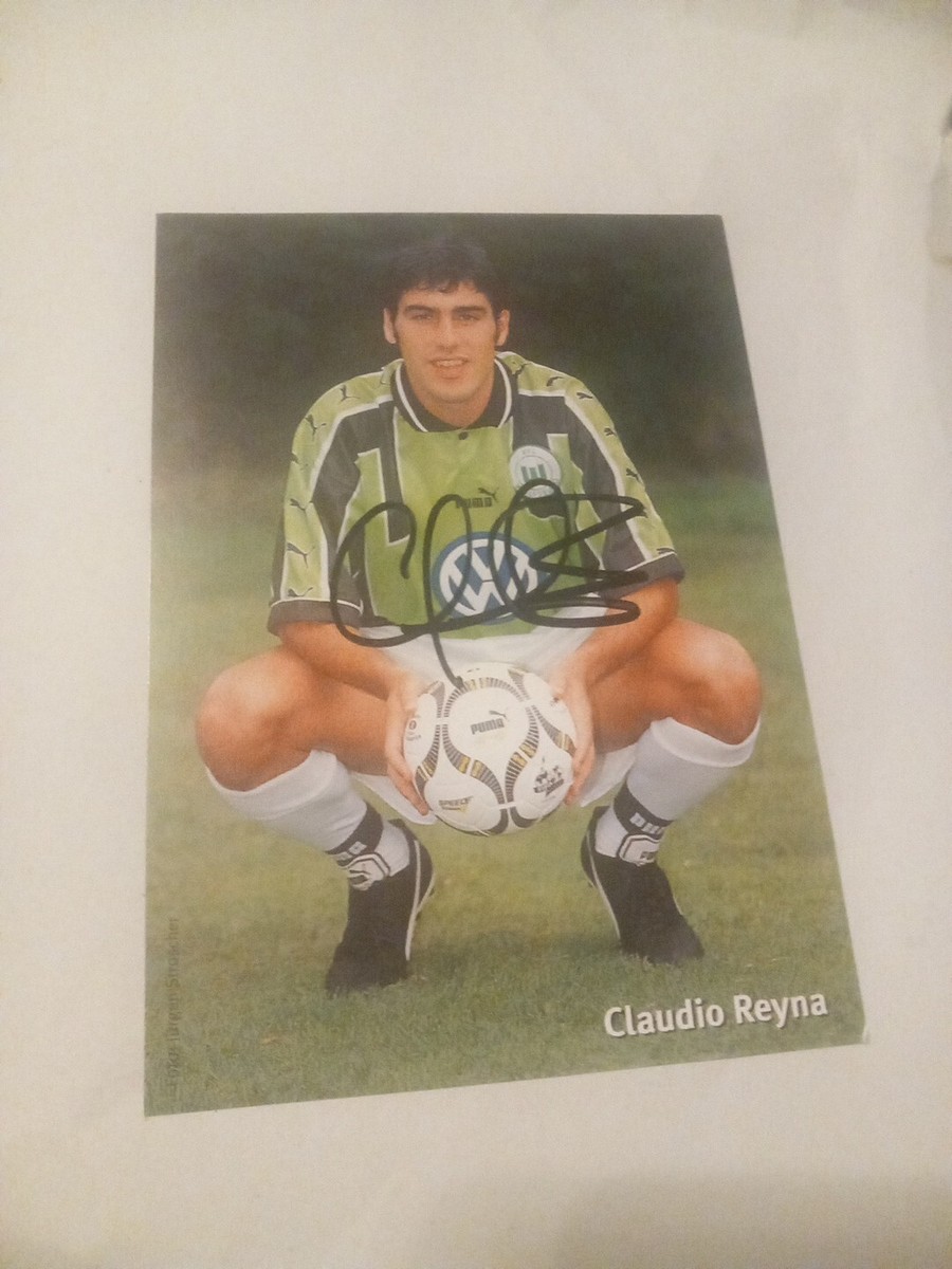Carte Autographe Claudio Reyna, VfL Wolfsburg 1997, Signée