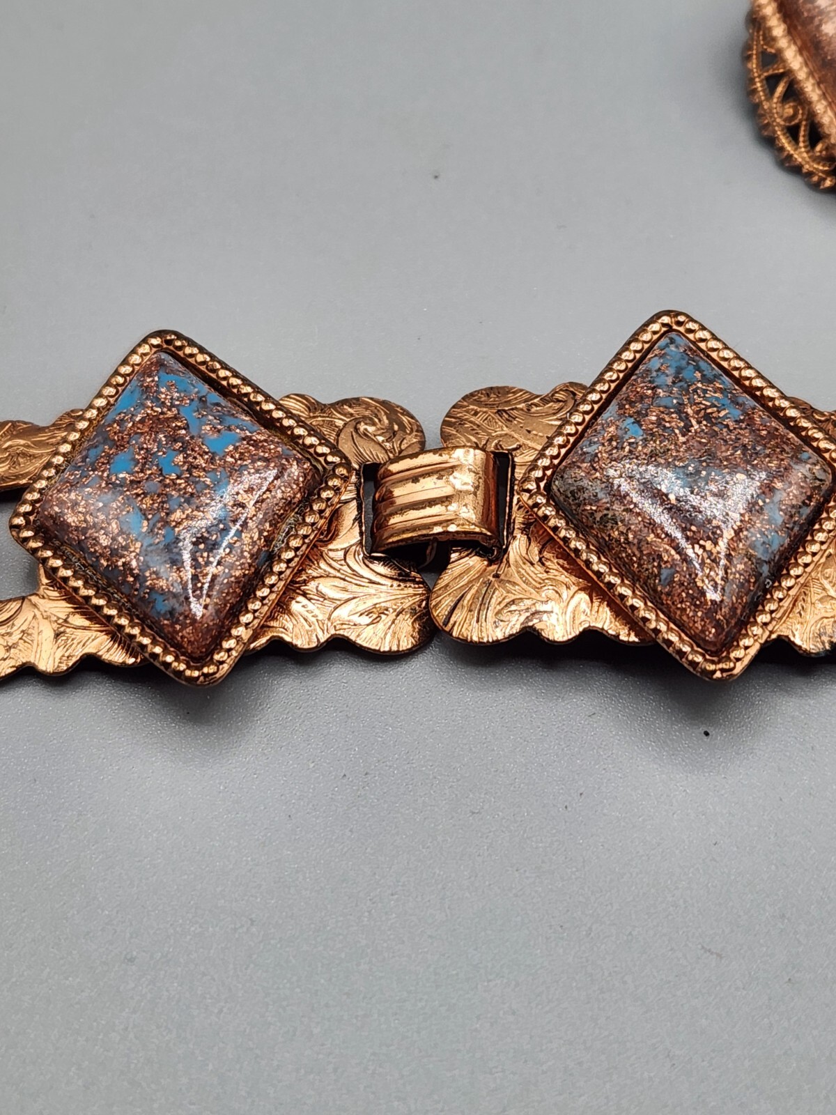 Copper - Solid - With Turquoise Accents Bracelet … - image 3
