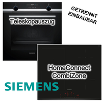 Siemens Herdset Teleskopauszug 3DheißLuft + Induktionskochfeld Boost Homeconnect