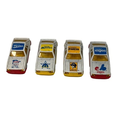 4 Vtg 1982 Corgi 1/64 MLB Baseball Collector Cars Pirates Mariners Twins Expos