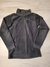 Columbia Youth Fleece Jacket Size Large 14/16 Black Full Zip Logo