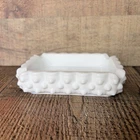Vintage Fenton Milk Glass Hobnail Rectangle Ashtray Soap Dish