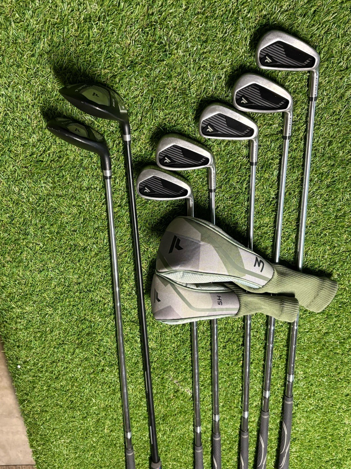Club Set Steel Shafts Irons, Wood 3 And Hybrid 5.