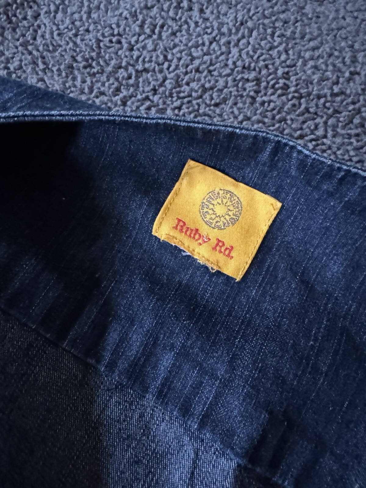 Ruby Rd. Studded Zip Front Short Jacket Dark Blue… - image 4