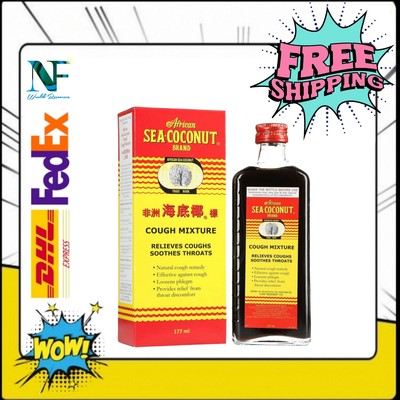 6x 177ml African Sea Coconut Cough Mixture Relieves Coughs & Soothes Throats