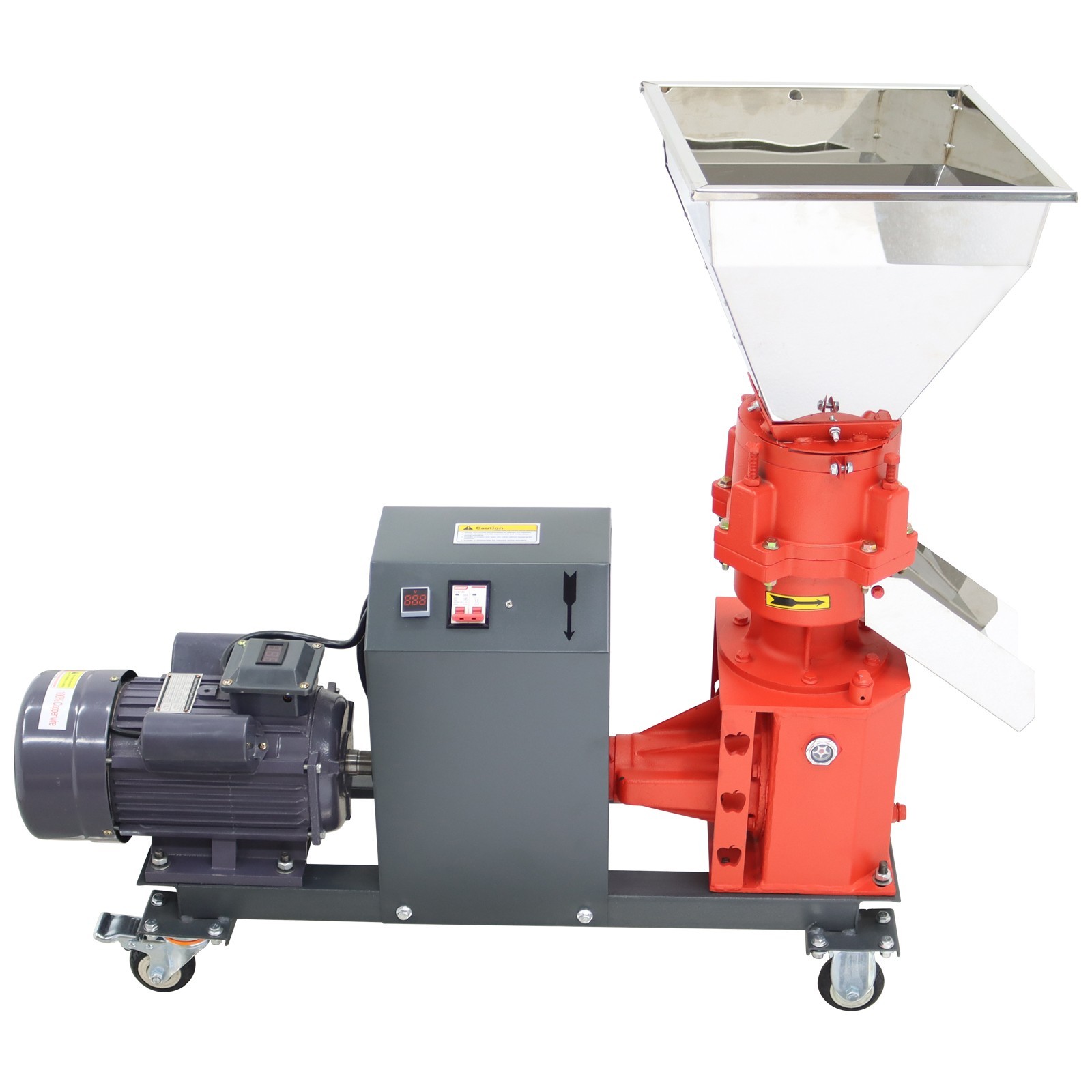 220V 4 Roller Electric 3mm Animal Feed Pellet Mill Machine Feed Pelletizer 3.5KW