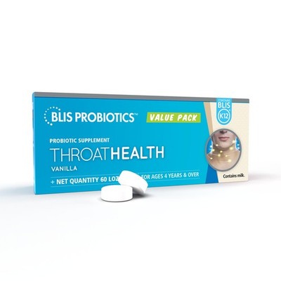 BLIS ThroatHealth Oral Probiotics K12 - Immune & Throat 60 Count (Pack of 1) 