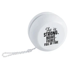 'She Is Strong Brave Fierce Motivational Text' Retro Style Yo-Yo (YY00045618)