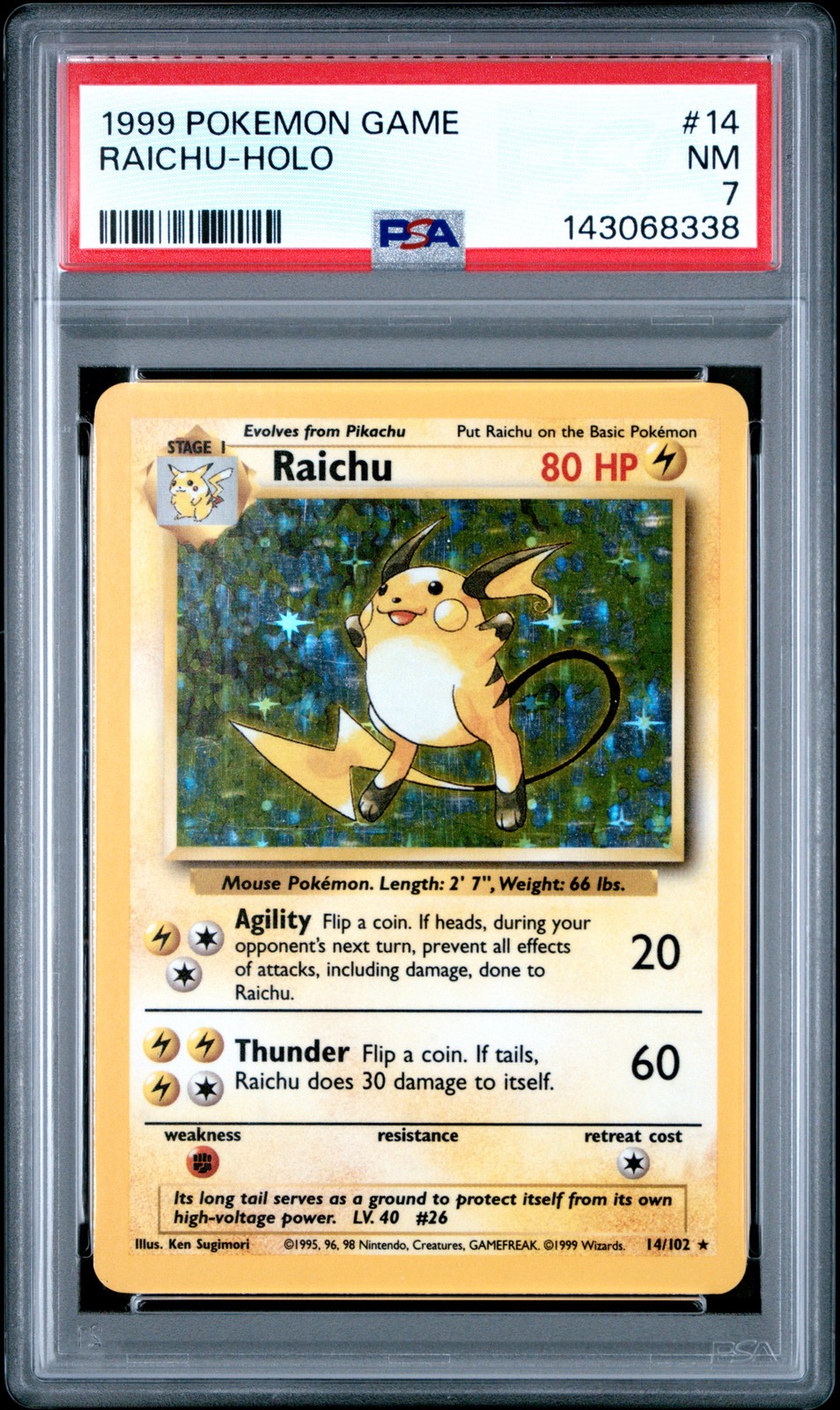 Raichu 1999 Pokemon Game #14 Unlimited Holo Price Guide - Sports