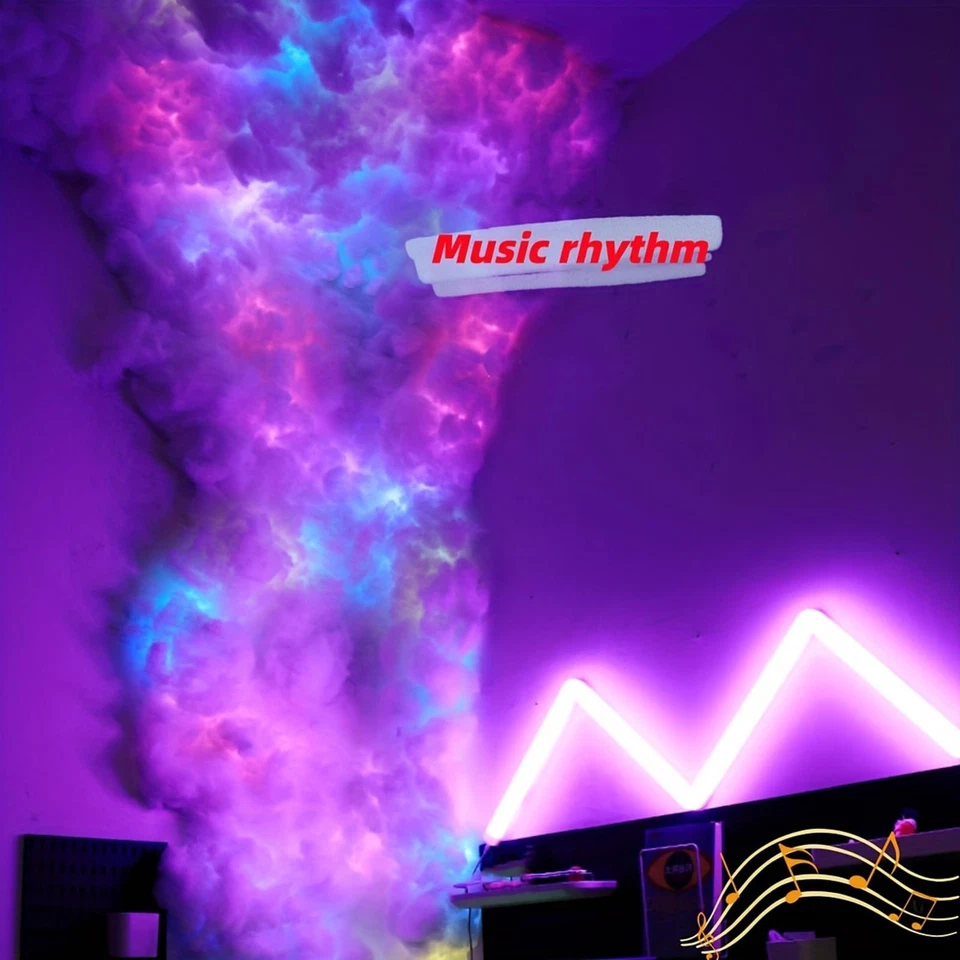 Cloud Light Multicolor Lightning Changing, 3D Thundercloud LED Light Cotton L... - Image 4 of 4