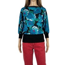 Womens Vintage 80s Jumper Floral Patterned Wool Retro Indie Boho 12