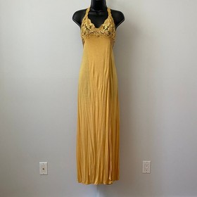 La Perla 2 Luxury Silk  Nightgown & Robe Set Lace Halter Maxi Lingerie Italy