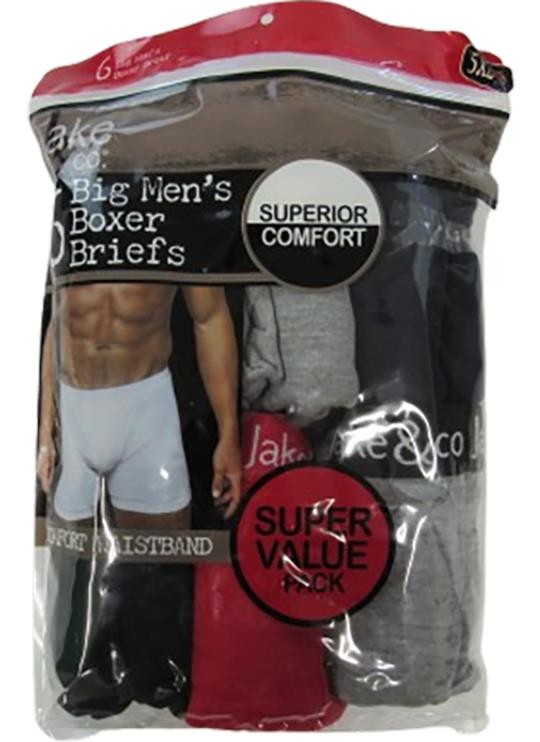 その他 boxer Jake & Co Mens Sizes 5XL-6XL Underwear Boxer Briefs Black/Gray