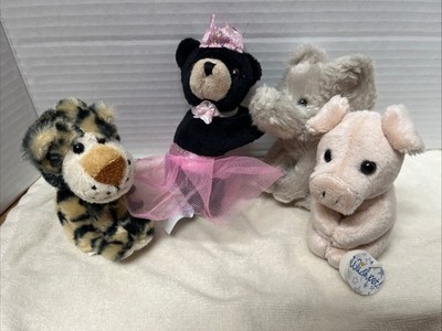 Wishpets Mini Finger Hugger Plush Rare Lot Of 4 Bear Pig Tiger Elephant L4