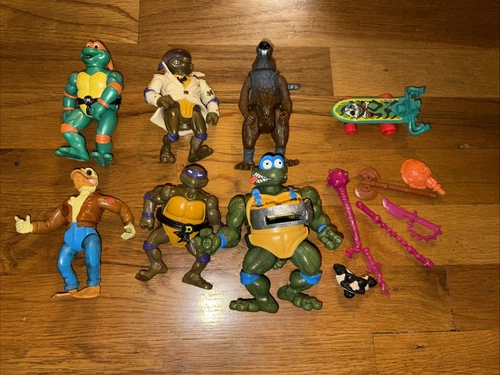 Vintage TMNT Teenage Mutant Ninja Turtles figures and accessories lot