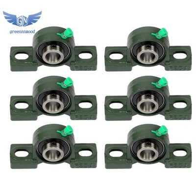 6 Pack UCP204-12 Pillow Block Mounted Ball Bearing 3/4'' Bore Cast Iron Base