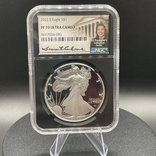 2022 S Proof American Silver Eagle PF70 NGC Ultra Cameo Cabral