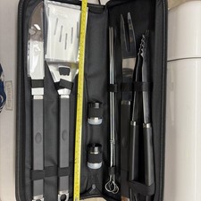 BBQ Grilling Accessories Stainless Steel BBQ Grill Tools Set Cased Never Used