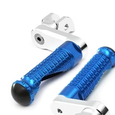 Blue M-PRO 40mm Adjustable Front Footpegs For Aprilia Tuono 125 17 18 19